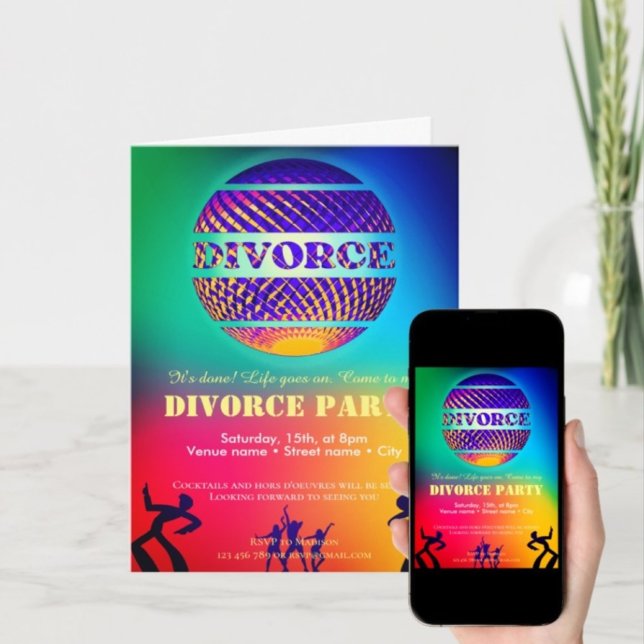 Colorful divorce party invitation (Creator Uploaded)