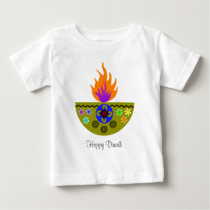 Colorful Diwali Lamp Diya Baby T-Shirt