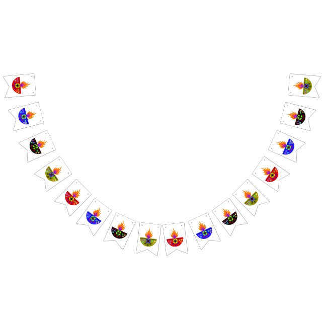 Colorful Diwali Lamp Diya Bunting Flags (All)