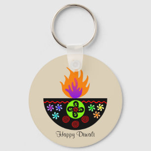 Colorful Diwali Lamp Diya Keychain