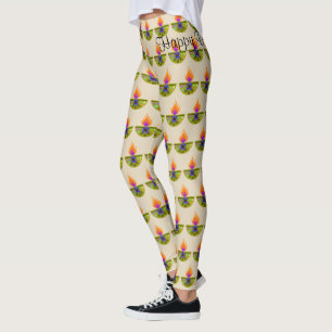 Colorful Diwali Lamp Diya Leggings