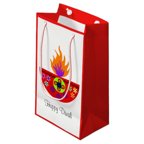 Colorful Diwali Lamp Diya Small Gift Bag