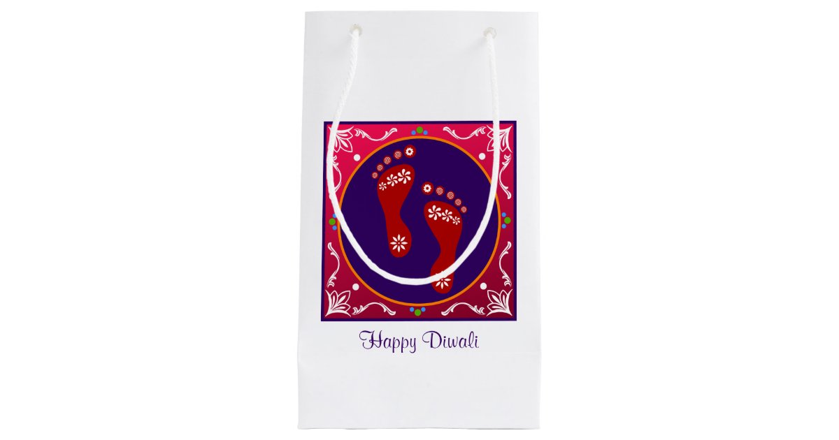 Colorful Diwali Rangoli With Footprint Small Gift Bag Zazzle Com