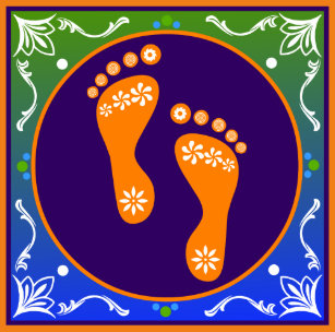 Colorful Diwali Rangoli With Footprint Wrapping Paper