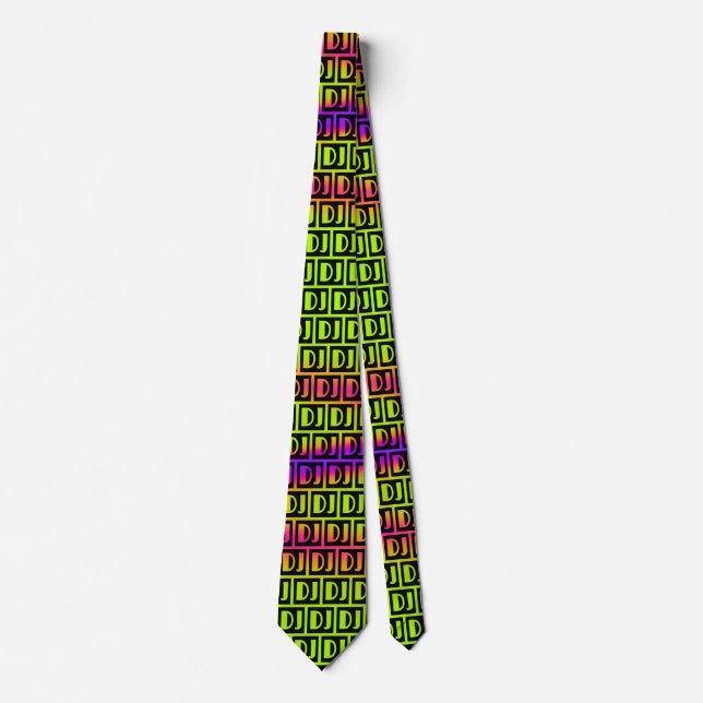 colorful DJ design Neck Tie (Front)