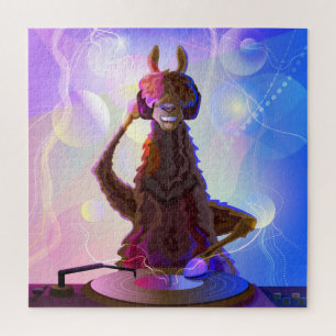 Colorful Dj Llama Jigsaw Puzzle