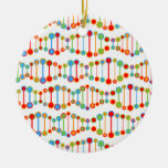 Colorful DNA structure pattern Ceramic Ornament