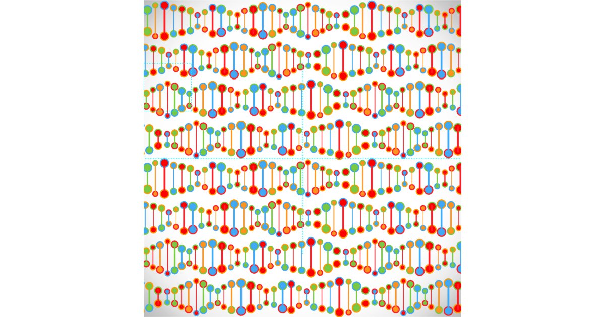 Colorful DNA structure pattern Fabric Zazzle