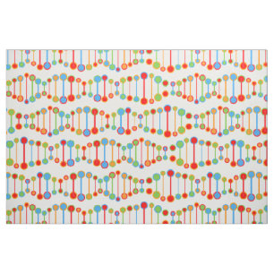 Colorful DNA structure pattern Fabric