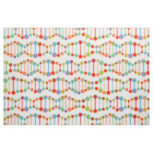 Colorful DNA structure pattern Fabric