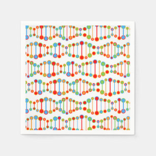 Colorful DNA structure pattern Paper Napkins