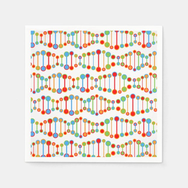 Colorful DNA structure pattern Paper Napkins (Front)