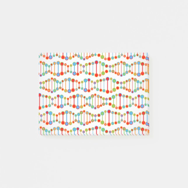 Colorful DNA structure pattern Post-it Notes (Front)