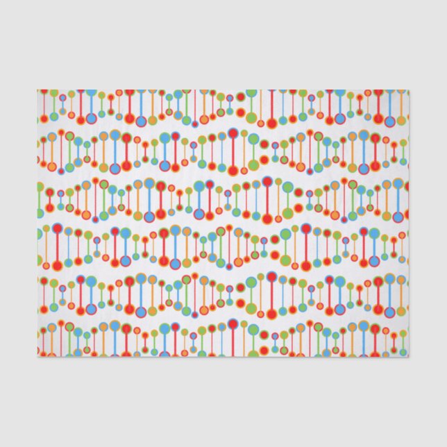 Colorful DNA structure pattern Tissue Paper (Front)