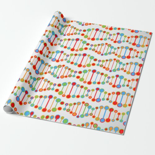 Colorful DNA structure pattern Wrapping Paper