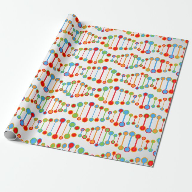 Colorful DNA structure pattern Wrapping Paper (Unrolled)
