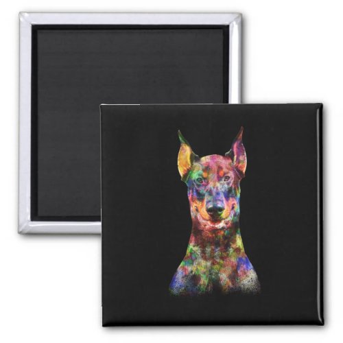 Colorful Doberman Dog Magnet