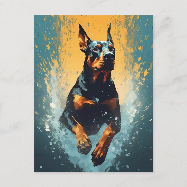 Colorful Doberman Postcard (Front)