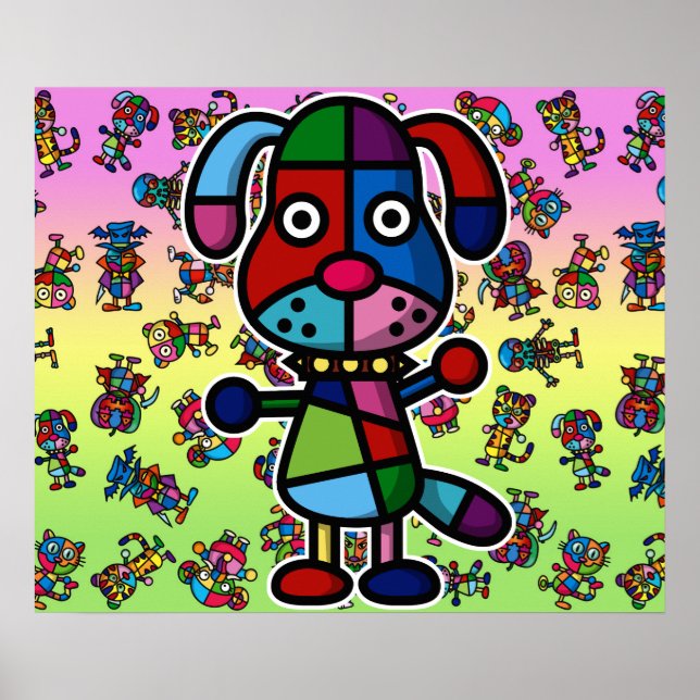 colorful dog2 poster (Front)