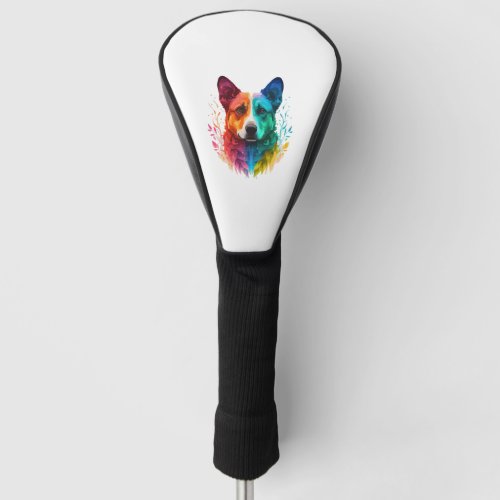 Colorful dog  1 golf head cover