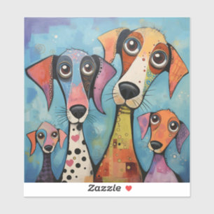 Colorful Dog Abstract Art Cartoon-style Sticker