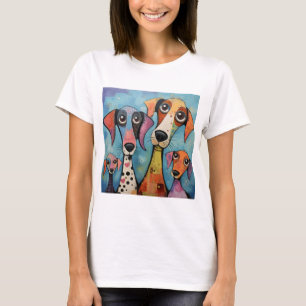 Colorful Dog Abstract Art Cartoon-style T-Shirt