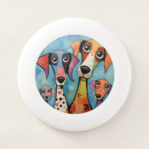 Colorful Dog Abstract Art Cartoon-style Wham-O Frisbee