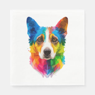 Colorful dog artwork   napkins
