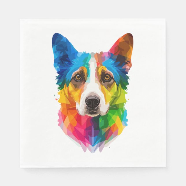 Colorful dog artwork   napkins (Front)