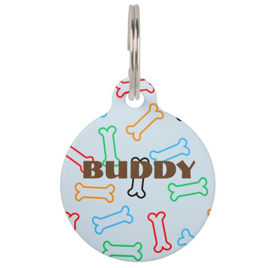 Colorful Dog Biscuit Bones Pet Tag