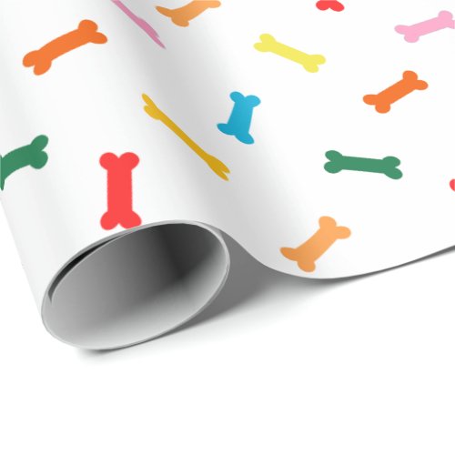 Colorful Dog Biscuit Bones Wrapping Paper For Dogs