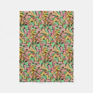 colorful dog bone biscuits fleece blanket