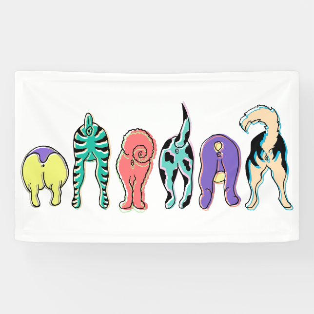 Colorful Dog Butts Banner (Horizontal)