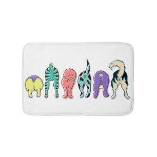 Colorful Dog Butts Bath Mat