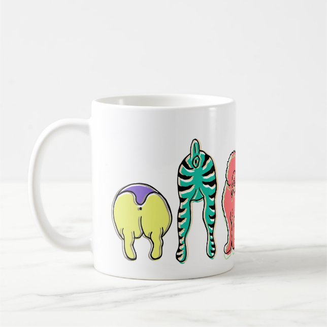 Colorful Dog Butts Coffee Mug (Left)