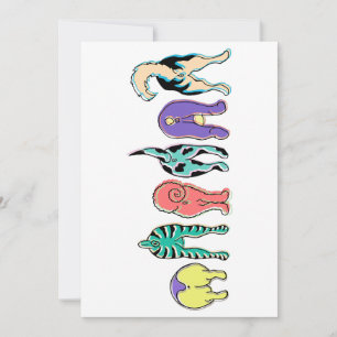 Colorful Dog Butts Holiday Card