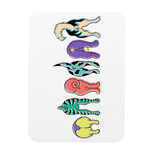 Colorful Dog Butts Magnet (Vertical)