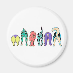 Colorful Dog Butts Magnet