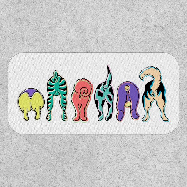 Colorful Dog Butts Patch (Front)