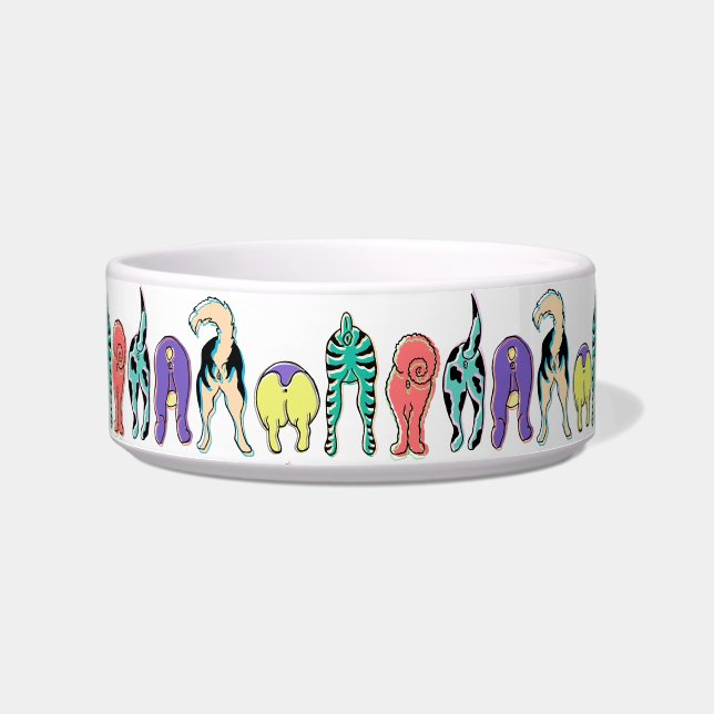 Colorful Dog Butts Pattern Bowl (Front)