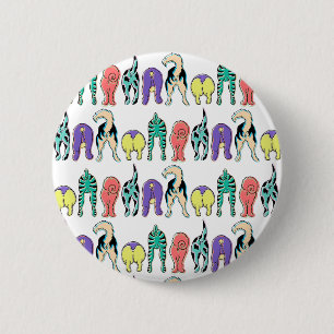 Colorful Dog Butts Pattern Button