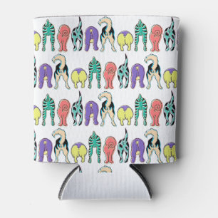 Colorful Dog Butts Pattern Can Cooler