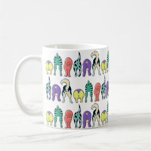 Colorful Dog Butts Pattern Coffee Mug