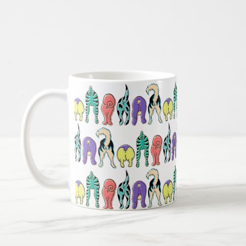 Colorful Dog Butts Pattern Coffee Mug