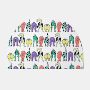 Colorful Dog Butts Pattern Doormat