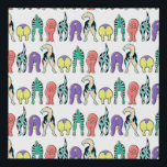 Colorful Dog Butts Pattern Faux Canvas Print<br><div class="desc">A repeating pattern of colorful dogs showing off their cute butts.</div>