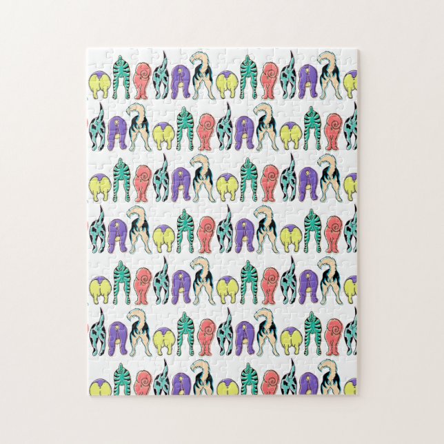 Colorful Dog Butts Pattern Jigsaw Puzzle (Vertical)
