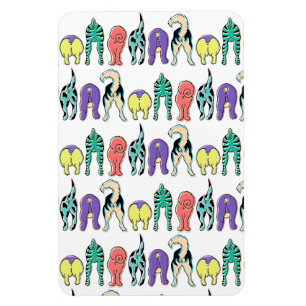 Colorful Dog Butts Pattern Magnet