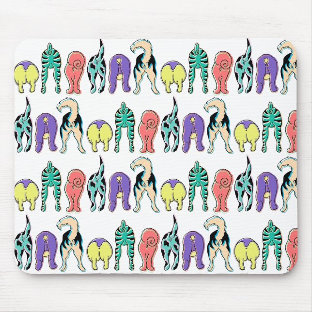 Colorful Dog Butts Pattern Mouse Pad (Front)