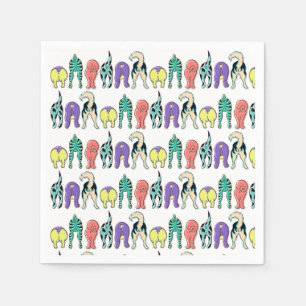 Colorful Dog Butts Pattern Napkins